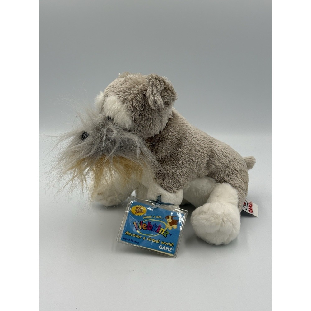 Ganz Webkinz Schnauzer Puppy Dog Plush with Tags - Unused Code - HM159 - NEW